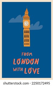 Big Ben London postcard vector