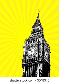 big ben - london - uk - vector poster