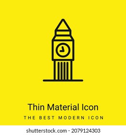 Big Ben minimal bright yellow material icon