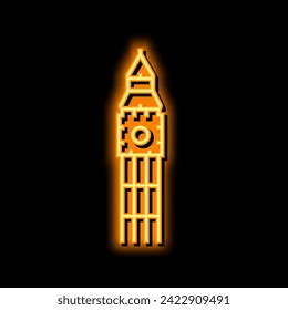 big ben neon light sign vector. big ben illustration