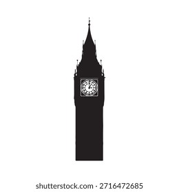 Big ben Silhouette Symbol Vektor flaches Design