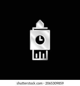 Big Ben silver plated metallic icon