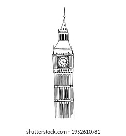 Big Ben sketch. Vector illustration.