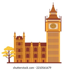 big ben tower elegant vector illustration concept design