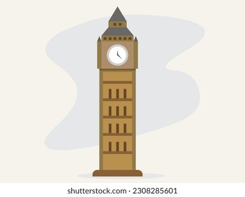 Big Ben tower illustration isolated on white background