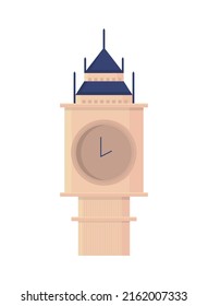 Big Ben tower landmark icon isolated