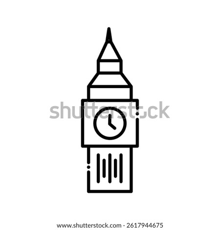 Big ben tower line icon. linear style sign for mobile concept and web design. Big Ben clock outline vector icon. London travel symbol, logo illustration. Vector graphics