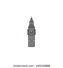 Big Ben tower monument in london, united kingdom, isolated on white background