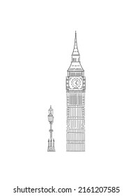 big ben tower vector sketch