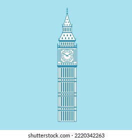 Big ben - UK, London | World famous buildings vector illustration