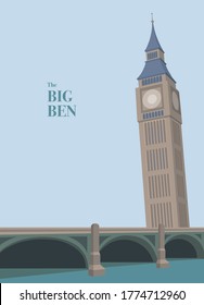 The Big Ben, vector graphic poster