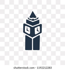 Big ben vector icon isolated on transparent background, Big ben transparency concept can be used web and mobile