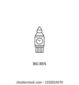 Big Ben vector icon, outline style, editable stroke