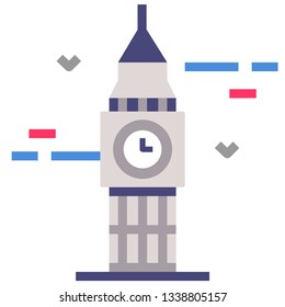 Big ben vector illustration in flat color design