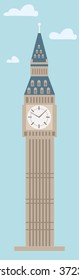 Big Ben / vector illustration with one of famous clocks in the world