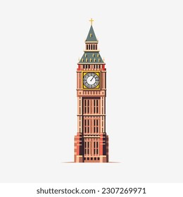 Big ben vector isolated on white