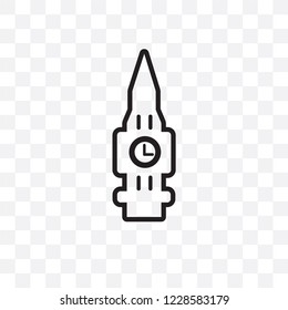 Big ben vector linear icon isolated on transparent background, Big ben transparency concept can be used for web and mobile