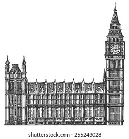 big Ben vector logo design template. London or United Kingdom icon.