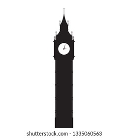 Big Ben vector silhouette. Vector illustration