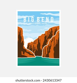 Big Bend National Park poster vector illustration design