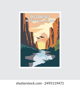 Big Bend National Park poster vector illustration design