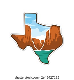 Big Bend National Park in Texas in Simple Design Perfect for Print, Apparel, Sticker