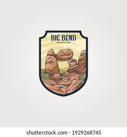 big bend national park vector logo symbol illustration design, travel logo collection design