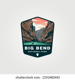 big bend national park vector logo vintage symbol illustration design