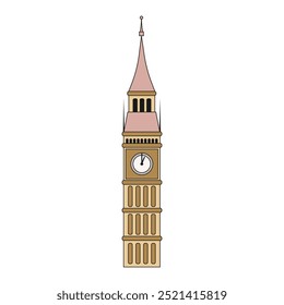 Big ben.London torre landmark.Symbol of London.Vetor ilustração isolado no fundo branco.