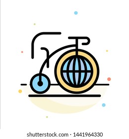 Big, Bike, Dream, Inspiration Abstract Flat Color Icon Template