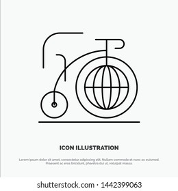 Big, Bike, Dream, Inspiration Line Icon Vector