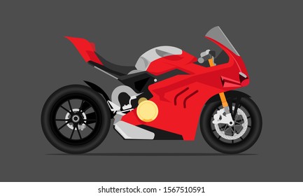 big bike motor fast speed modern style red gray color. vector illustration eps10