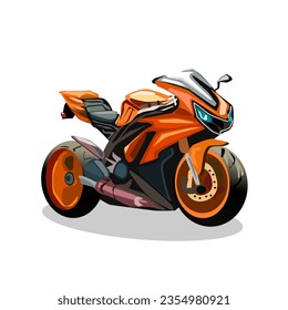 Big bike orange and blue.vector illustration isolated on white background.