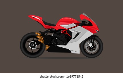 big bike sports a fast speed motorcycle in modern style red and gray color. vector illustration eps10 