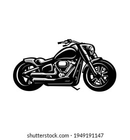 Big bike vector. American motorcycle vector isolated