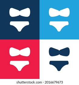 Big Bikini blue and red four color minimal icon set