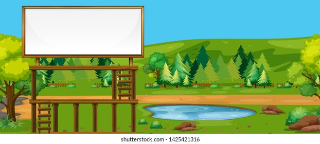 Big billboard in nature illustration