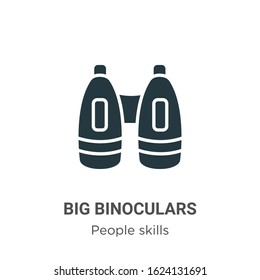 Big binoculars glyph icon vector on white background. Flat vector big binoculars icon symbol sign from modern people skills collection for mobile concept and web apps design.