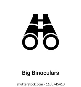 Big Binoculars icon vector isolated on white background, logo concept of Big Binoculars sign on transparent background, filled black symbol