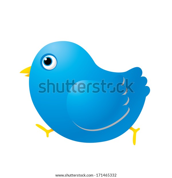 Big Bird Blue White Background Stock Vector (Royalty Free) 171465332 ...