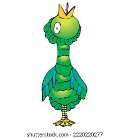 big bird with head up open mouth howling