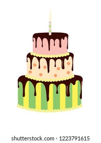 Big birthday cake. vector illustration