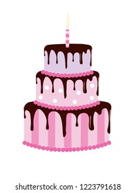 Big birthday cake. vector illustration