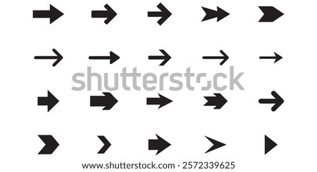 Big black abstract action arrow. back front up down left right button circle collection. arrowhead flat sign symbol icons. hold gesture hand icon. drag drop finger arrows sign.