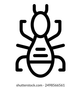 Big black ant standing showing its body shape and legs