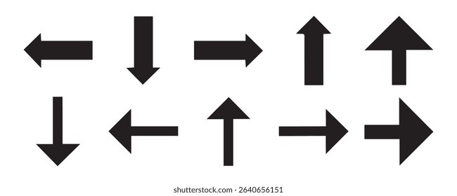 a big black arrow background backward up down bold button new collection. right left elements art design and icon sign symbol. eps 10 vector format file. arrow direction next. use this any business. 