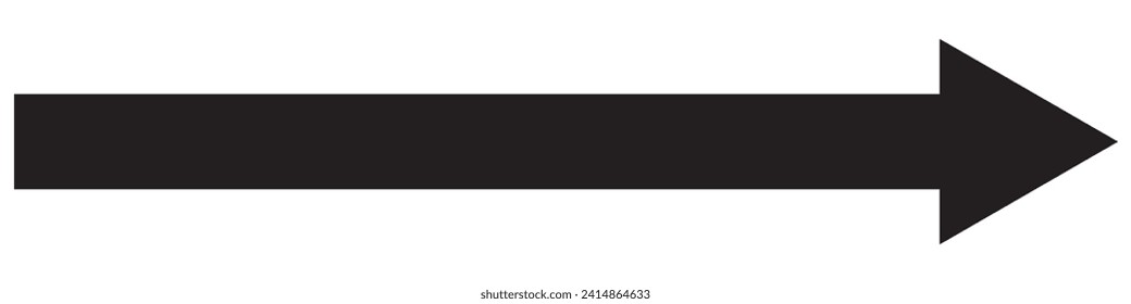  Gran icono de flecha negra. Vector de flecha larga, icono, diseño del cursor. Vector de flecha negra, flecha de línea sobre fondo blanco.