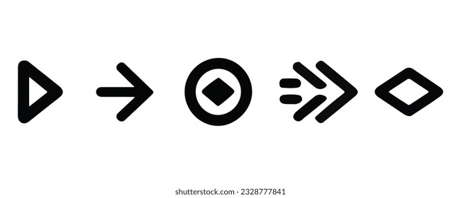 Big black arrows flat icon set. modern abstract simple cursors, direction buttons vector illustration collection. Flat design arrow collection