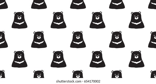 Big Black Bear polar bear Seamless Pattern illustration wallpaper Background