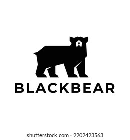 big black bear silhouette logo vector